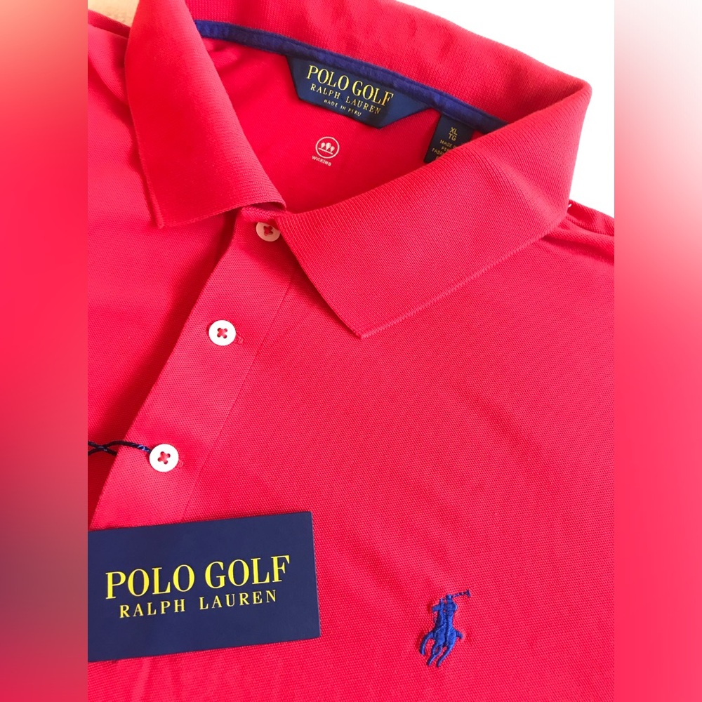 Polo Golf Ralph Lauren Soft Red Performance Poly Mesh Shirt